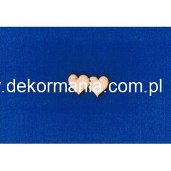 Serce podwójne 2x3,5cm , serca złączone pełne